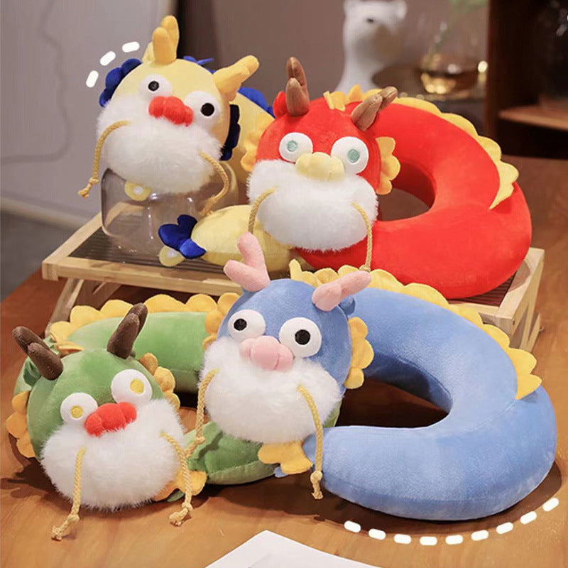 30CM Dragon Soft Stuffed Animals U-Shaped Pillow Travel Cushion Neck Pillow Birthday Xmas New Year Gift