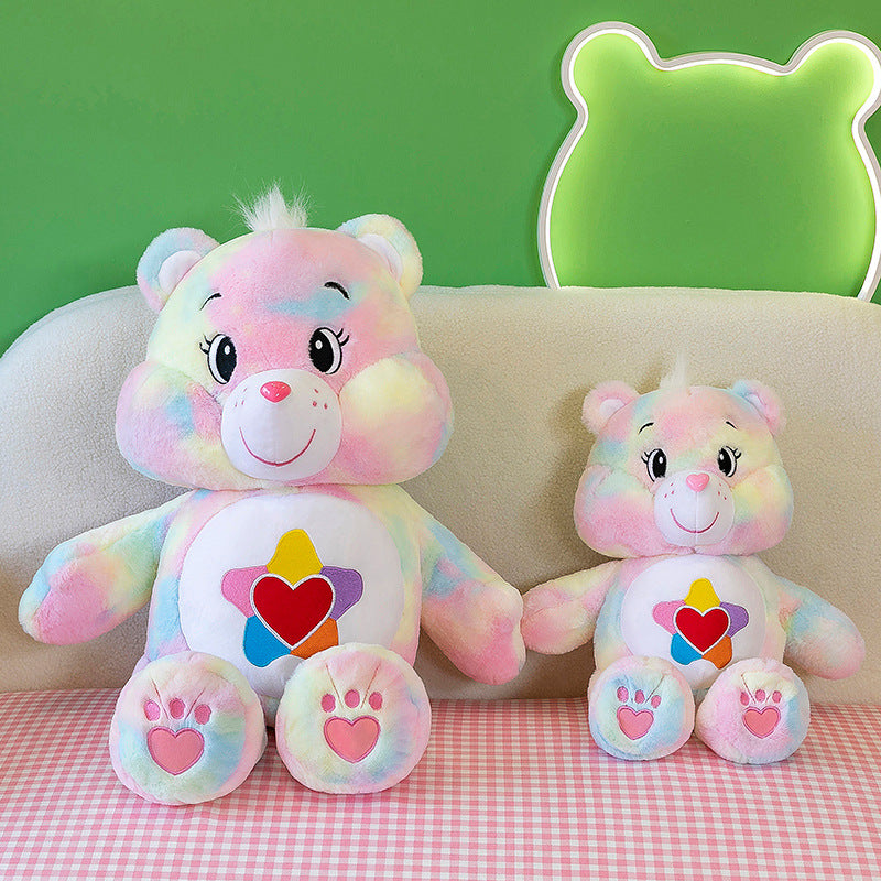 75CM Rainbow Dolls Kawaii Bear Pillow Plush Toys Soft Stuffed Animals Dolls Mascot Birthday Xmas Gift Pink Halloween Decor