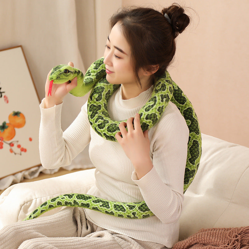 2M Simulation Snake Cosplay Plush Toys Cartoon Soft Stuffed Dolls Mascot Birthday Xmas Halloween Gift