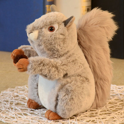 30CM Soft Squirrel Plush Cuddly Toy Wild Animals Simulation Dolls Gift For Kids Baby Mascot Home Decor