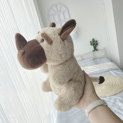 23CM Rhino Cow Stuffed Animal Simulation Soft Plush Cute Cow Doll For Boys Girls Great Birthday Gift