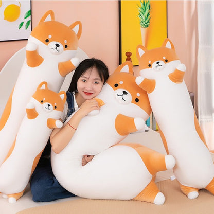 90CM Long Dog Plush Toys Long Body Pillow Cartoon Stuffed Animals Soft Doll Pillows Gifts For Kids Girls