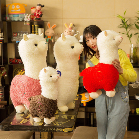 80CM Alpaca Plush Toy Soft Llama Stuffed Animal Sheep Dolls Birthday Gift For Kids Baby Mascot Halloween Xmas Gifts