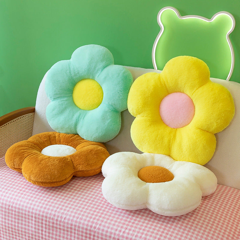 35CM Colorful Flower Cushions Pillows Toy Cartoon Soft Stuffed Dolls Mascot Birthday Xmas Gift