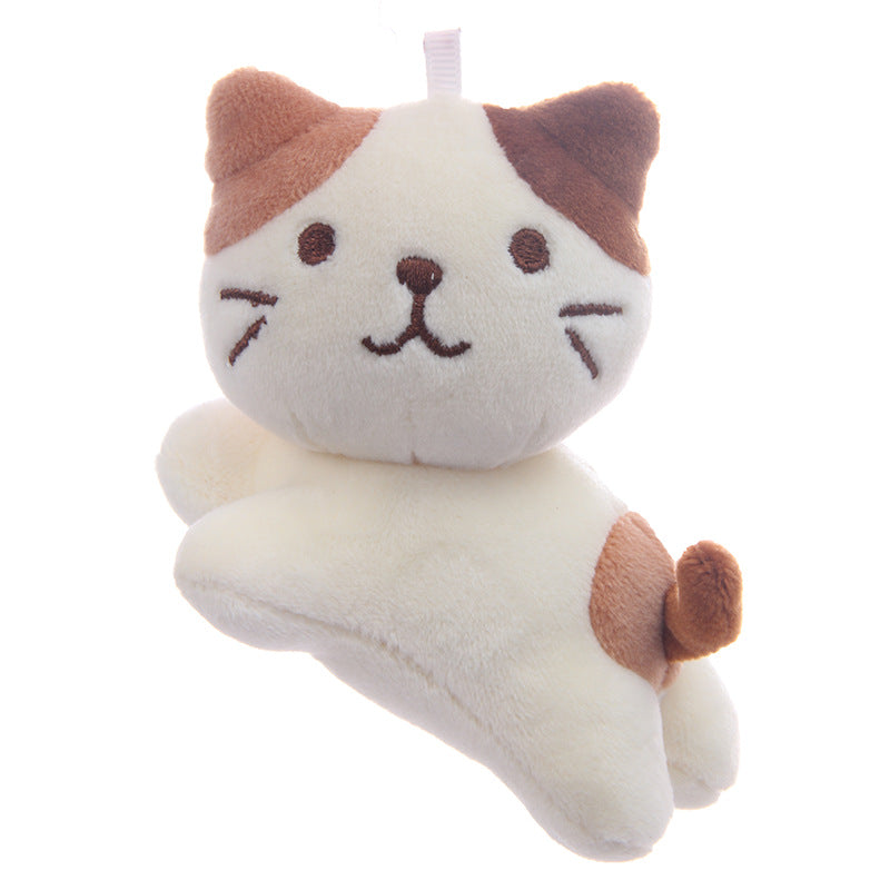 6Pces Tilting Cat Plush Keychain Soft Plush Toys Stuffed Animal Dolls Birthday Xmas Gift Wallet Bag Accessories Props