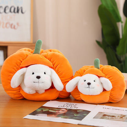 30CM Pumpkin Dog Cat Plush Toys Cartoon Soft Stuffed Animal Dolls Mascot Birthday Xmas Gift Halloween Decor