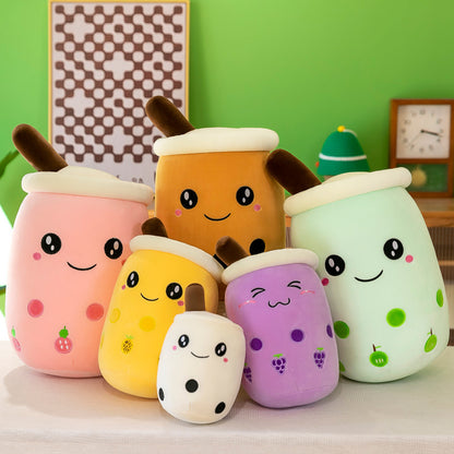 35CM Fruit Juices Bubble Milk Tea Plush Pillows Toy Cartoon Soft Stuffed Food Drink Dolls Mascot Birthday Xmas Gift