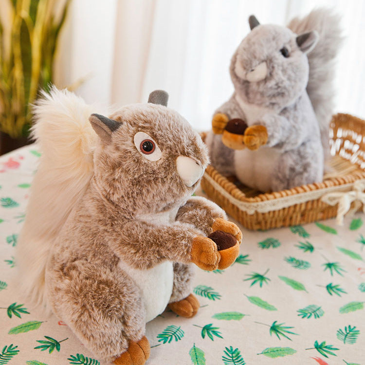 30CM Soft Squirrel Plush Cuddly Toy Wild Animals Simulation Dolls Gift For Kids Baby Mascot Home Decor