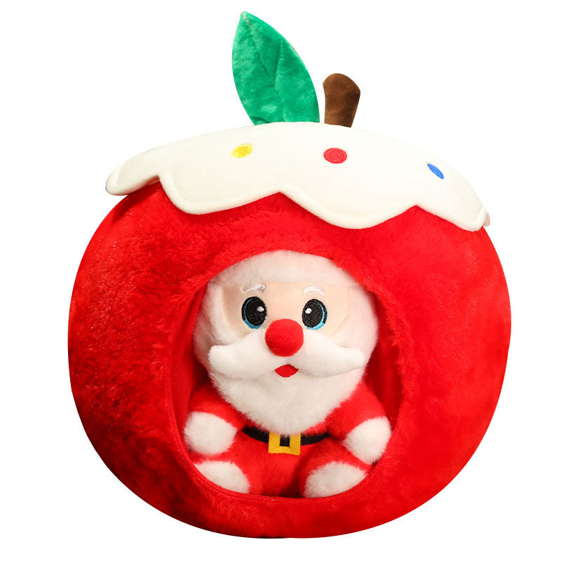 36CM Christmas Santa Claus Red Apple Doll Plush Toys Cartoon Soft Stuffed Dolls Mascot Birthday Xmas Gift