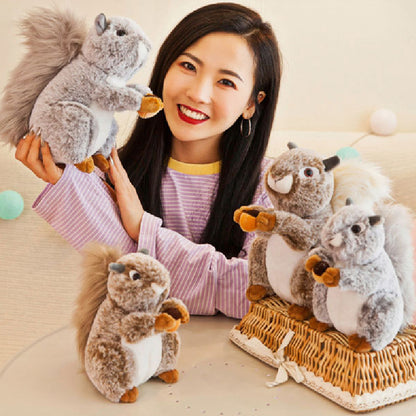 30CM Soft Squirrel Plush Cuddly Toy Wild Animals Simulation Dolls Gift For Kids Baby Mascot Home Decor