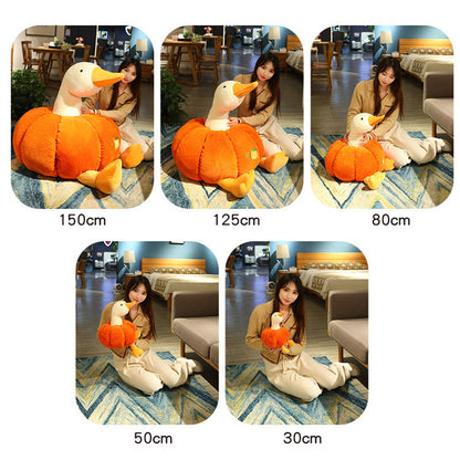 150CM Pumpkin Duck Pillow Plush Toys Cartoon Soft Stuffed Animal Dolls Mascot Birthday Xmas Gift Halloween Decor