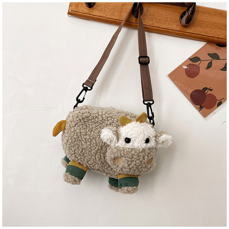 22CM Cow Shoulder Bags Crossbody Bag Backpack School Bags Stuffed Animal Plush Gift