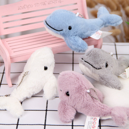 4Pces Kawaii Dolphin Plush Keychain Soft Plush Toys Stuffed Animal Dolls Birthday Xmas Gift Wallet Bag Accessories Props