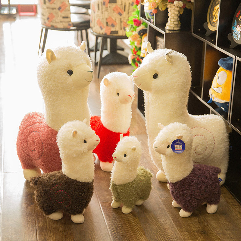 80CM Alpaca Plush Toy Soft Llama Stuffed Animal Sheep Dolls Birthday Gift For Kids Baby Mascot Halloween Xmas Gifts