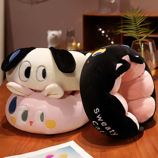 Cute Cartoon Big Eyes Soft Stuffed Animals U-Shaped Pillow Travel Cushion Birthday Xmas Gift