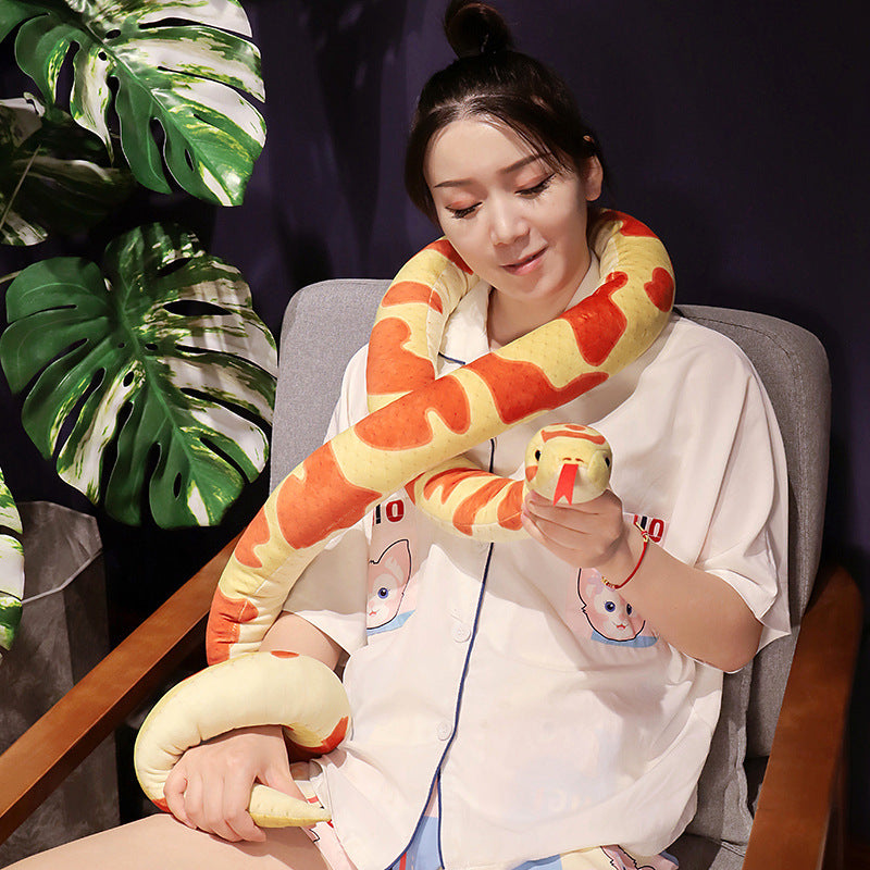 2M Simulation Snake Cosplay Plush Toys Cartoon Soft Stuffed Dolls Mascot Birthday Xmas Halloween Gift