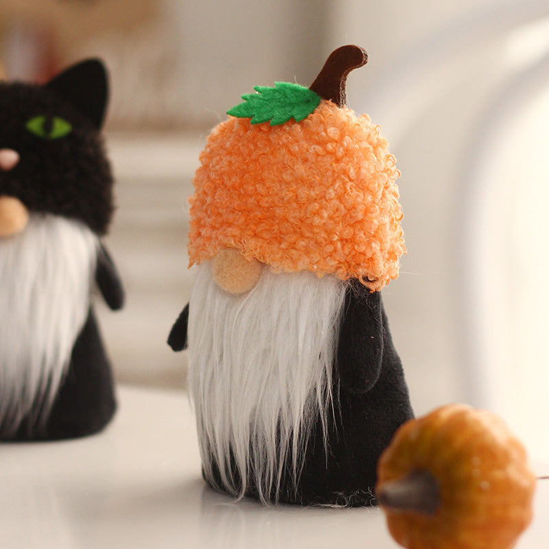 13CM Halloween Cat The Gnome Figurine Dolls Toy Xmas Gifts Mascot Festival Home Decor