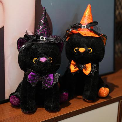 28CM Ghost Cat Plush Toys Cartoon Soft Stuffed Animals Dolls Mascot Birthday Xmas Gift Halloween Decor