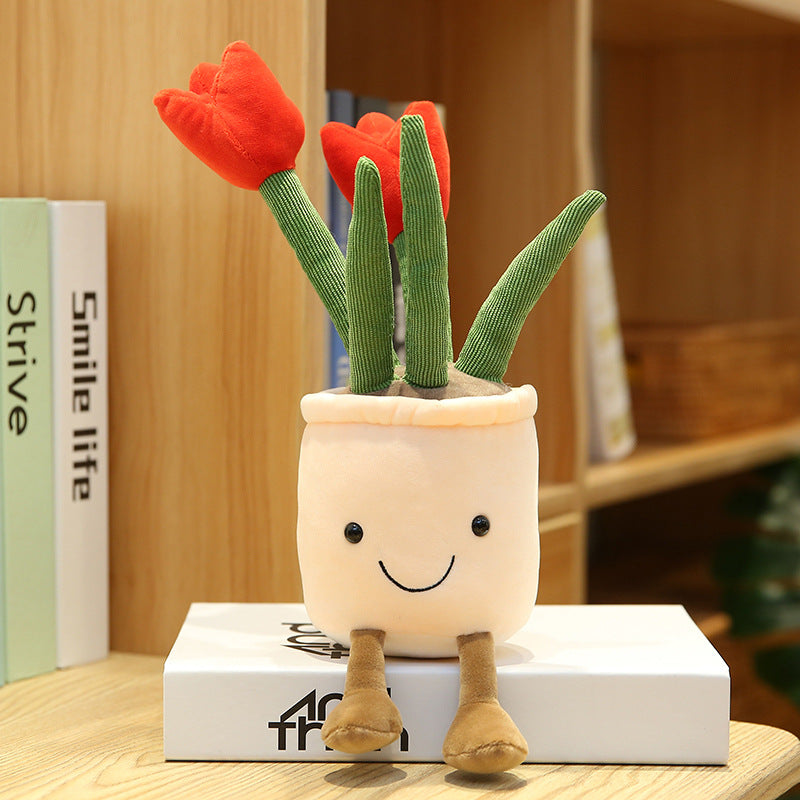 35CM Flower Tulips Cactus Soft Plants Dolls Toy Gift Mascot Christmas Gifts Home Decor