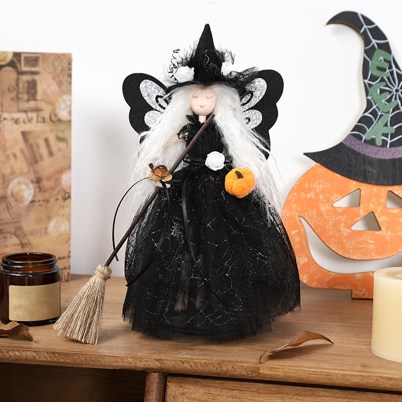 30CM Halloween Witch Dolls Toy Xmas Gifts Mascot Festival Home Decor