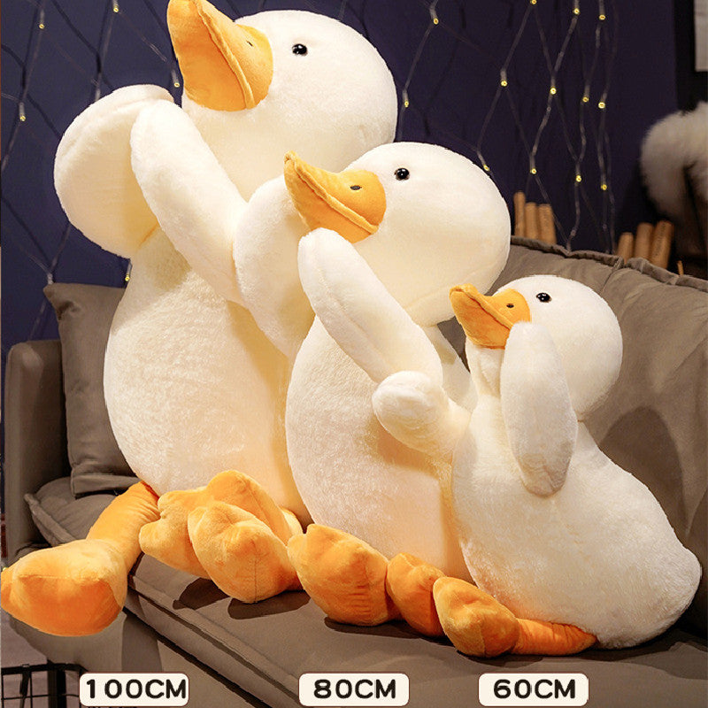 100CM Cute White Duck Pillow Plush Toys Cartoon Soft Stuffed Animal Dolls Bag Mascot Birthday Xmas Gift