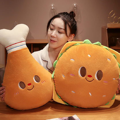 50CM Food Hamburger Drumstick Bread Soft Plush Pillow Toy Stuffed Dolls Birthday Gift Xmas Mascot Home Decor