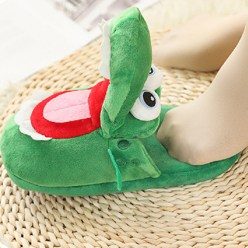 Carton Crocodile Sheep Move Animals Plush Slipper Shoes For Adult Kids Winter Warm Cozy Fluffy House Slippers Plush Shoes