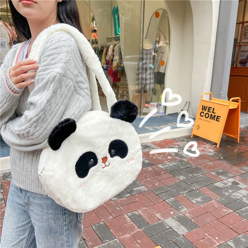 40CM Cute Panda Plush Shoulder Bags Crossbody Bag Backpack School Bags Rucksack Cartoon Soft Stuffed Gift
