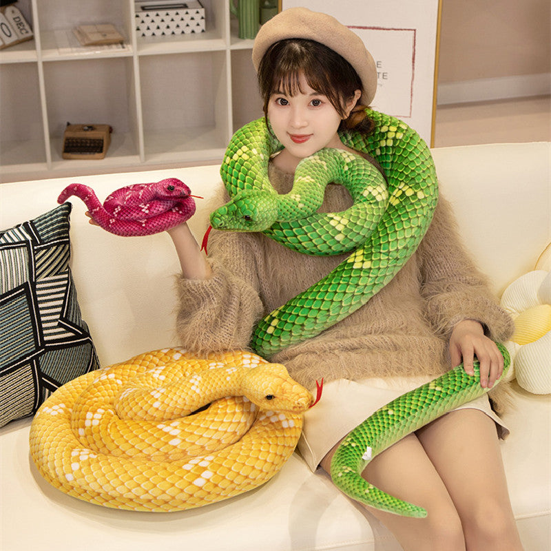 2M Simulation Snake Cosplay Plush Toys Cartoon Soft Stuffed Dolls Mascot Birthday Xmas Halloween Gift