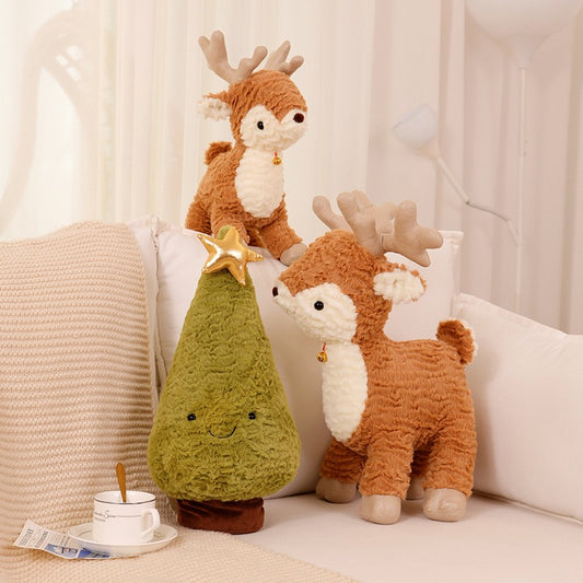 30CM Christmas Tree Elk Plush Toy Dolls Stuffed Birthday Xmas Gifts For Kids Children Christmas Decor