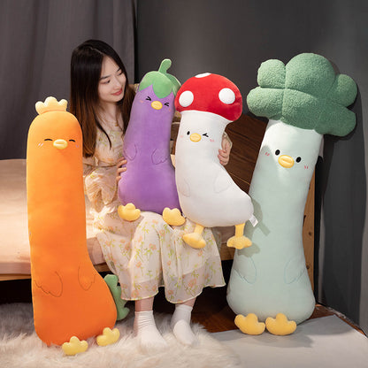 120CM Eggplant Vegetable Chicken Sleep Pillow Mushroom Broccoli Carrot Plush Toys Soft Stuffed Dolls Mascot Birthday Xmas Gift