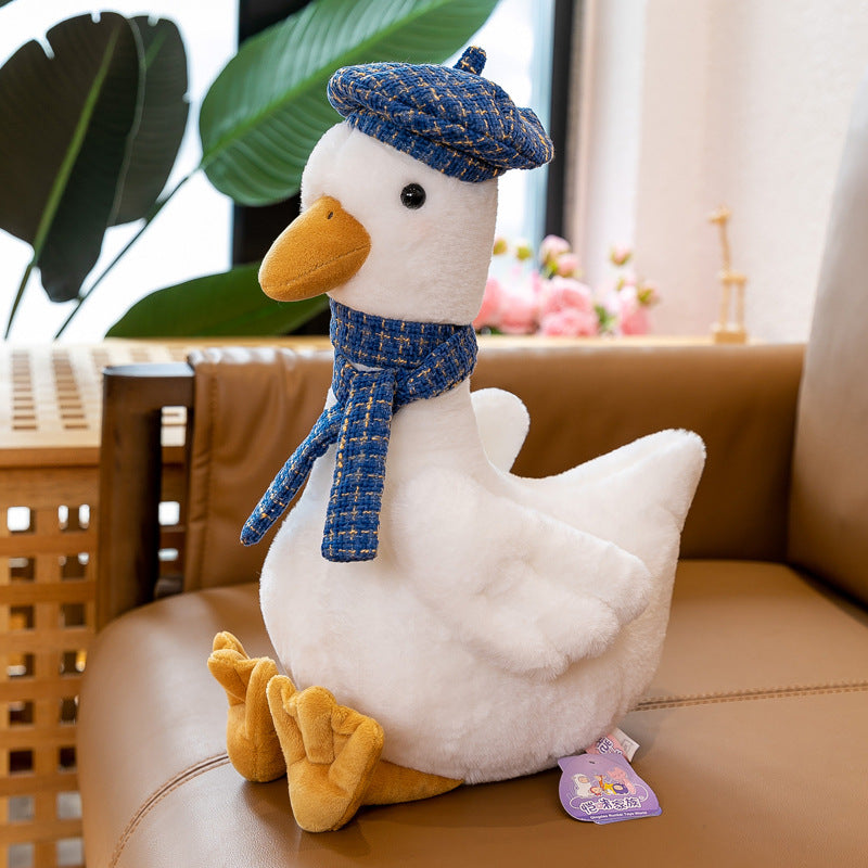 60CM Cute Duck With Hat Plush Toys Cartoon Geese Soft Stuffed Animal Dolls Mascot Birthday Xmas Gift