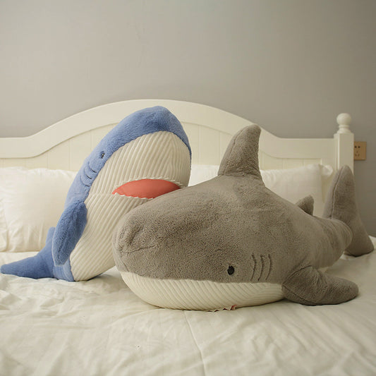 120CM Cute Fat Shark Whale Soft Sleep Pillow Plush Stuffed Toy Ocean Animals Dolls Mascot Birthday Xmas Gift