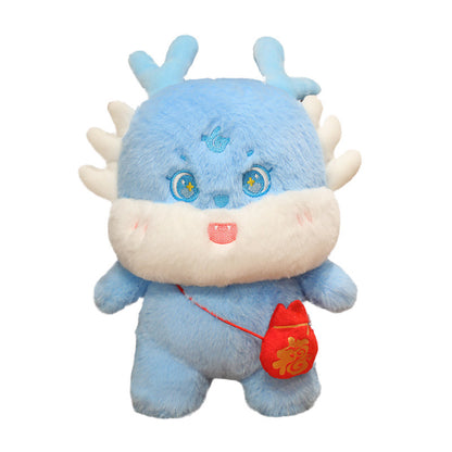 35CM Kawaii Cartoon Fat Dragon Soft Stuffed Animal Dolls Plush Toys Mascot Xmas Gifts For Kids New Year Home Decor