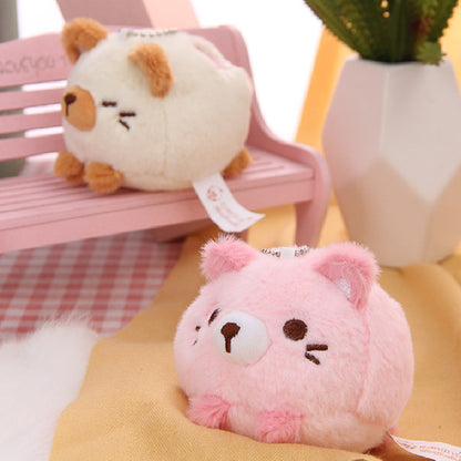 6Pces Cute Cat Plush Keychain Soft Plush Toys Stuffed Animal Dolls Birthday Xmas Gift Wallet Bag Accessories Props