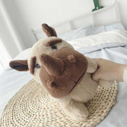 23CM Rhino Cow Stuffed Animal Simulation Soft Plush Cute Cow Doll For Boys Girls Great Birthday Gift