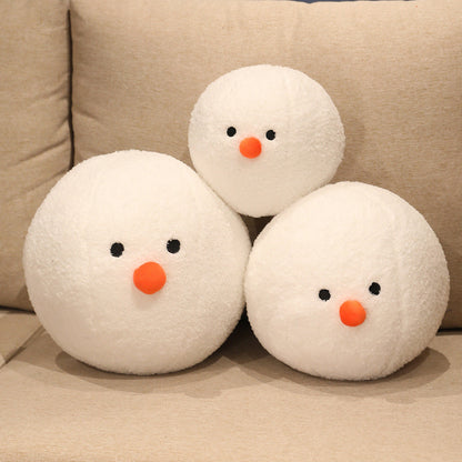 40CM Christmas Snowball Round Pillow Keychain Stuffed Plush Toy Dolls Gift For Kids Baby Mascot Xmas Gifts