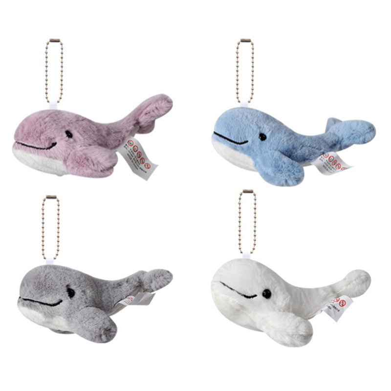 4Pces Kawaii Dolphin Plush Keychain Soft Plush Toys Stuffed Animal Dolls Birthday Xmas Gift Wallet Bag Accessories Props