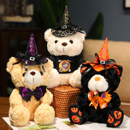 28CM Halloween White Bear Plush Toys Cartoon Soft Stuffed Animals Dolls Mascot Birthday Xmas Gift Home Decor