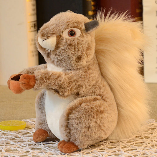 30CM Soft Squirrel Plush Cuddly Toy Wild Animals Simulation Dolls Gift For Kids Baby Mascot Home Decor