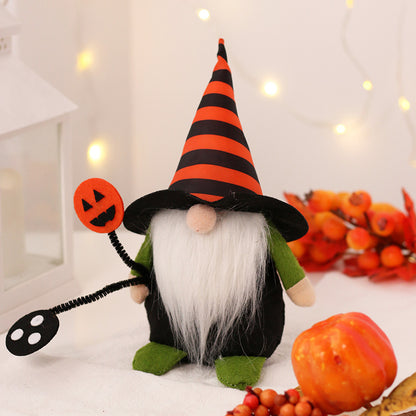 2PCS 20CM Halloween Witch Pumpkin The Gnome Figurine Dolls Toy Xmas Gifts Mascot Festival Home Decor