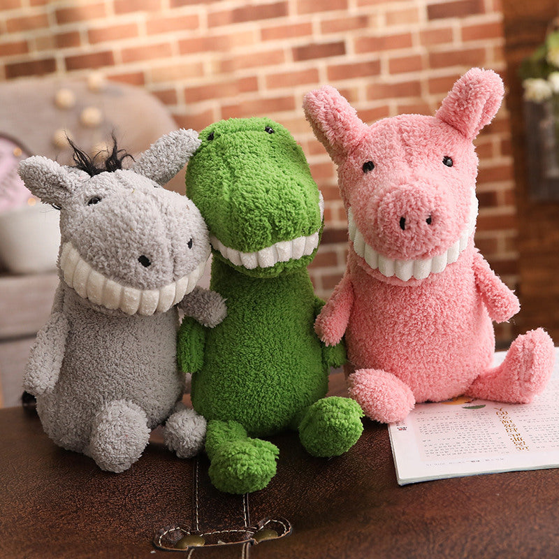 25CM Smile Animals Dolls DUnicorn/ Dinosaur /Pig /Cat /Dog /Donkey /Rabbit Soft Toy Birthday Gift Mascot Xmas Gifts Home Decor