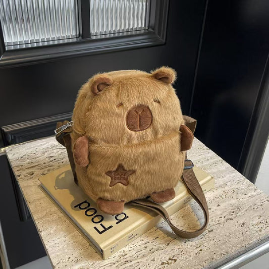 21CM&nbsp;Capybara Shoulder Bags Crossbody Bag Backpack School Bags Stuffed Animal Plush Gift