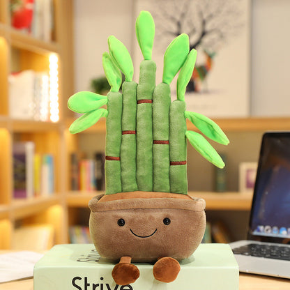 35CM Pine Tree Bamboo Chinaberry Flower Cactus Soft Plants Dolls Toy Gift Mascot Christmas Gifts Home Decor