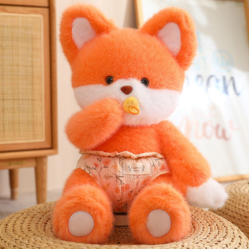 45CM Kawaii Luck Baby Bear Rabbit Cat Fox Soft Stuffed Dolls Animals Plush Toys For Kids Xmas Gift Home Decor