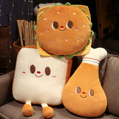 50CM Food Hamburger Drumstick Bread Soft Plush Pillow Toy Stuffed Dolls Birthday Gift Xmas Mascot Home Decor