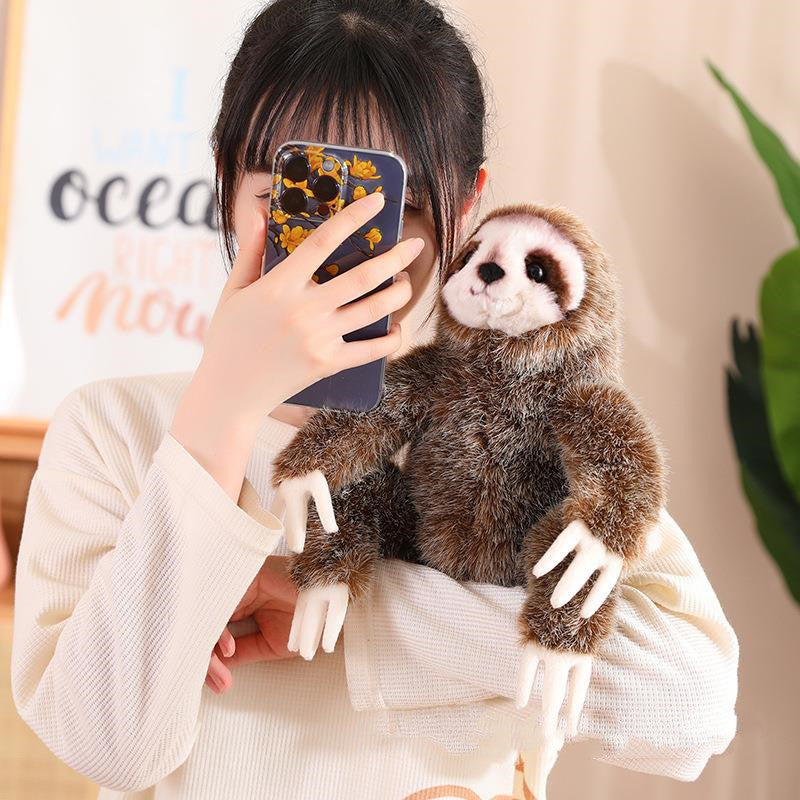 24CM Simulation Sitting Sloth Dolls Soft Wild Animals Plush Toy Birthday Gift For Kids Baby Mascot Xmas Gifts Home Decor