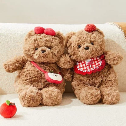 25CM Apple Bear Litchi Bear Soft Stuffed Dolls Animals Plush Toys For Kids Xmas Gift Home Decor