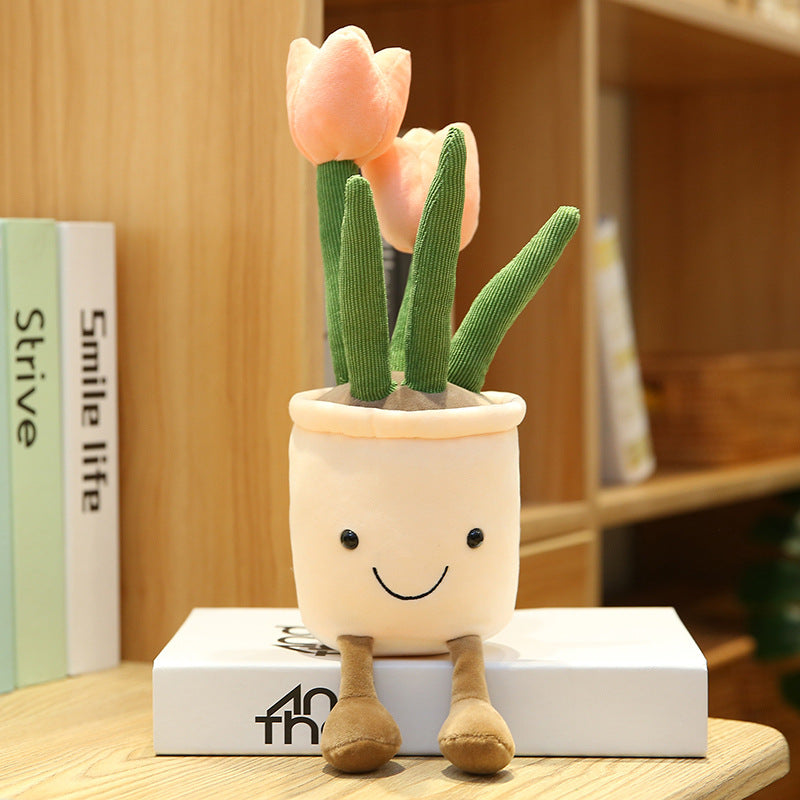 35CM Flower Tulips Cactus Soft Plants Dolls Toy Gift Mascot Christmas Gifts Home Decor