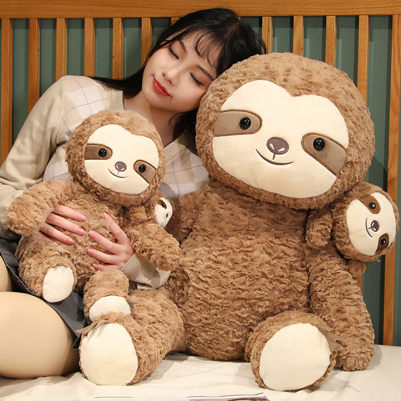 75CM Animals Mother And Child Sloth Dolls Pillow Soft Toy Kawaii Toy Birthday Gift For Kids Baby Mascot Halloween Xmas Gifts